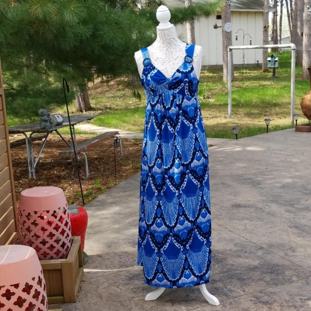 Notations sleeveless long summer dress
